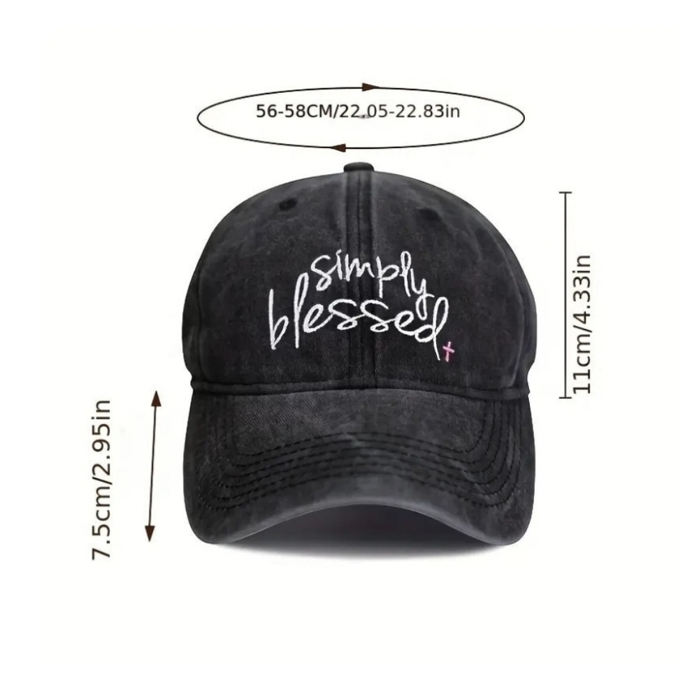 Simply Blessed Baseball Cap Adjustable Faith Hat 100% Polyester NEW - Picture 2 of 16